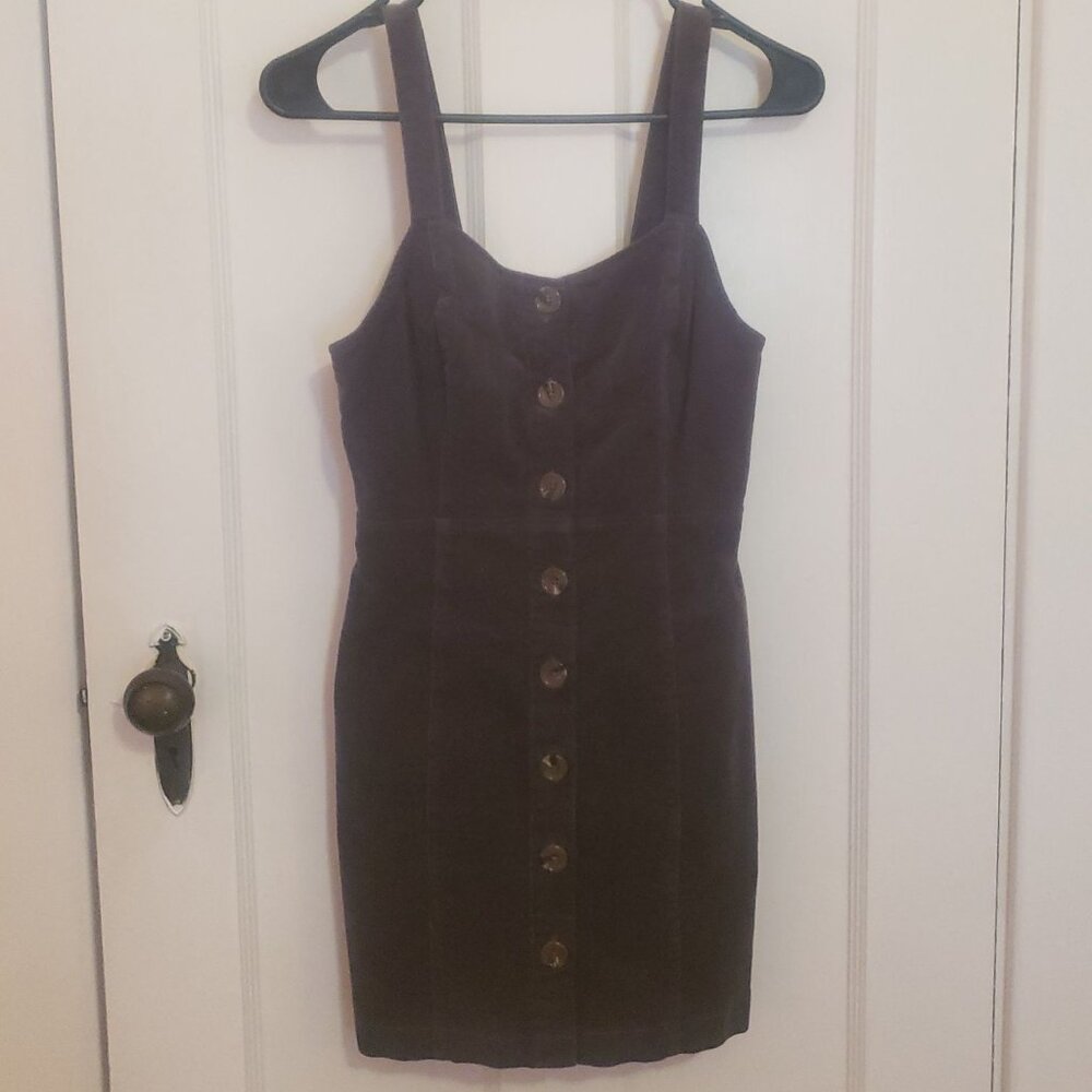 Brown corduroy mini dress